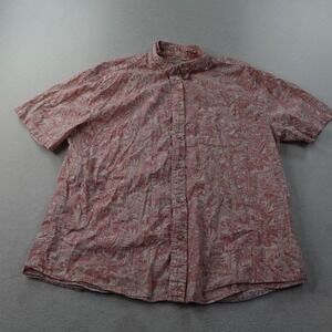 Faherty Movement Shirt Mens XL Coral Tropical Organic Cotton Short Sleeve